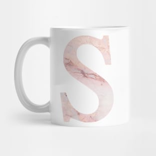 The Letter S Pink Marble Design Mug